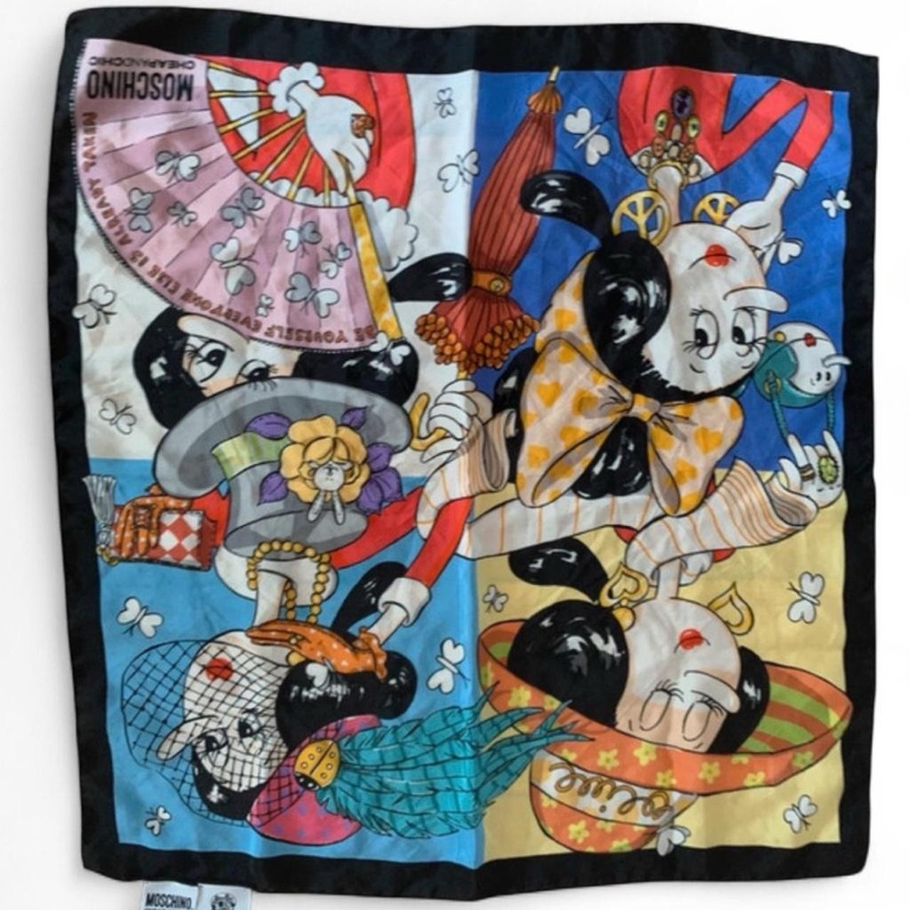 Moschino Cheap and Chic Olive Oyl 100% Silk Scarf - Multicolor